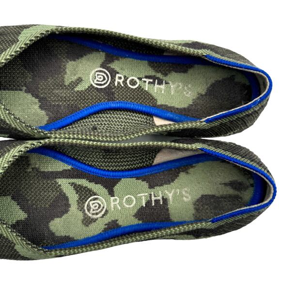 Rothy's The Point Olive Camo Knit Pointy Toe Ballet‎ Flats Womens Size 9 - Picture 6 of 9